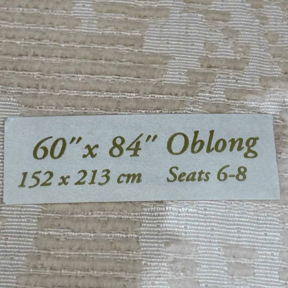 WATERFORD Linens 60” x 84” Oblong Tablecloth Imperial Chenille Banquet New